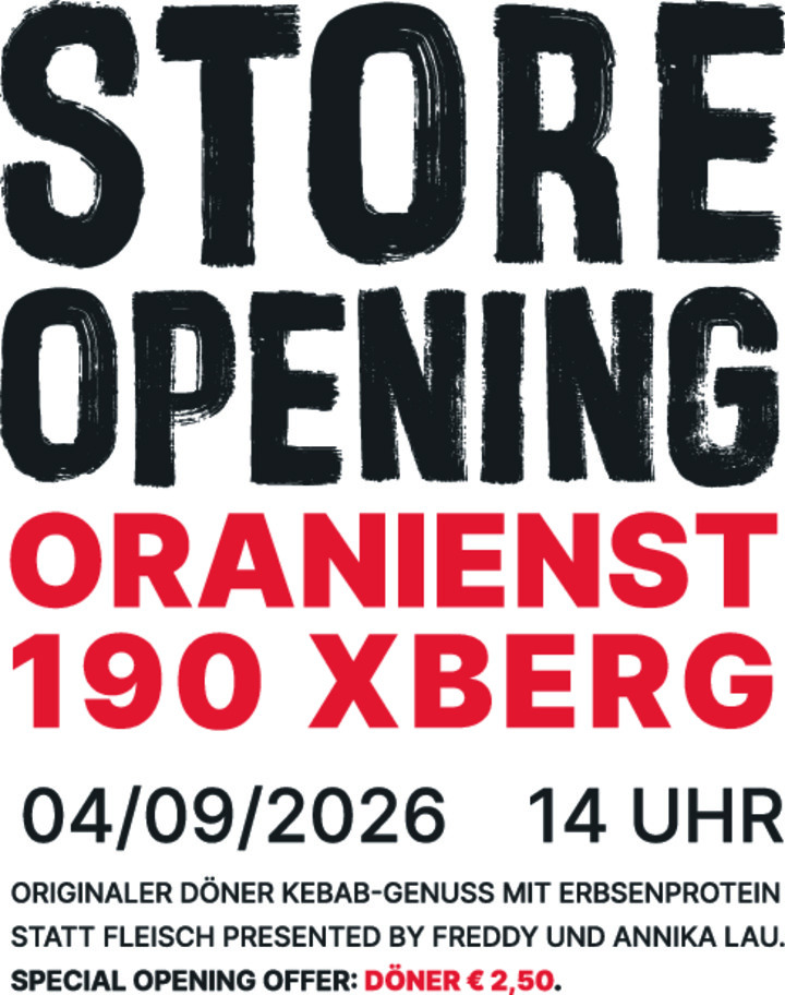Store Opening, Oranienstraße 190 Xberg, 4. September 2026 um 14 Uhr